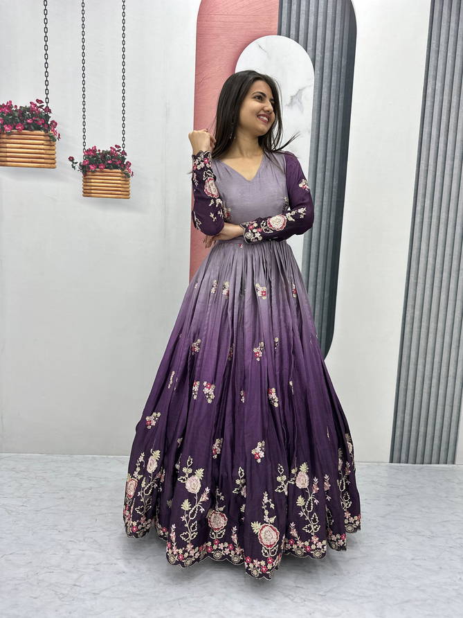 AK 017 Chinon Wear Designer Gown Exporters In India